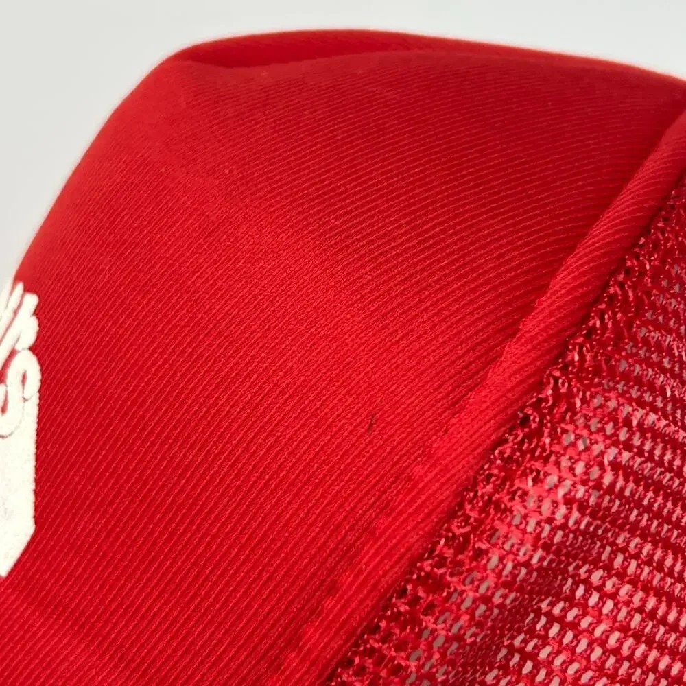 Vintage 90s McPhails Fuel Company Trucker Hat Baseball Cap Red Propane Snapback